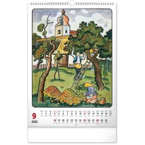 Nástenný kalendár Josef Lada – Rok na vsi CZ 2022, 33 × 46 cm (7)