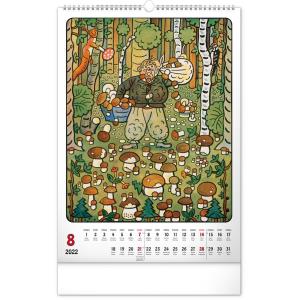 Nástenný kalendár Josef Lada – Rok na vsi CZ 2022, 33 × 46 cm (8)