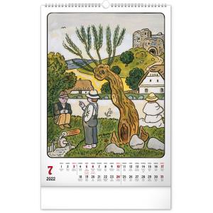 Nástenný kalendár Josef Lada – Rok na vsi CZ 2022, 33 × 46 cm (9)