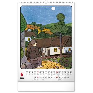 Nástenný kalendár Josef Lada – Rok na vsi CZ 2022, 33 × 46 cm (10)