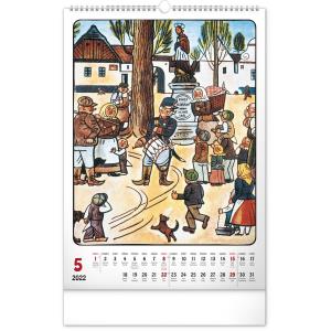 Nástenný kalendár Josef Lada – Rok na vsi CZ 2022, 33 × 46 cm (11)