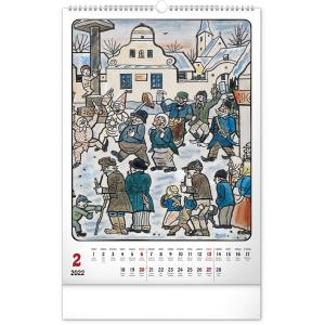 Nástenný kalendár Josef Lada – Rok na vsi CZ 2022, 33 × 46 cm (14)