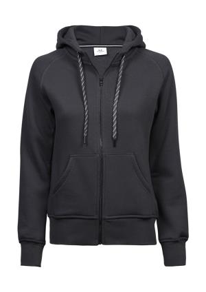 Dámska mikina s kapucňou a zipsom Twine, 128 Dark Grey