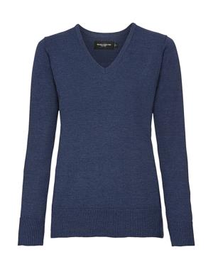 Dámsky sveter s výstrihom do V, 317 Denim Marl