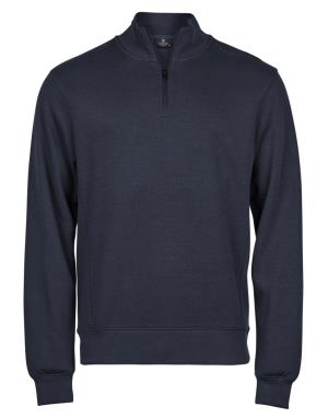 Pánska mikina bez kapucne Ribbed Interlock Half Zip, 200 Navy