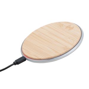 Bezdrôtová nabíjačka na mobil TOP BAMBOO, hnedá