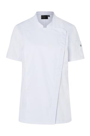 Moderný dámsky kucharsky rondon s krátkymi rukávmi, 000 White