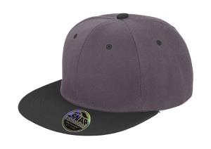 6 panelová šiltovka s rovným šiltom Bronx Original, 170 Heather Grey/Black