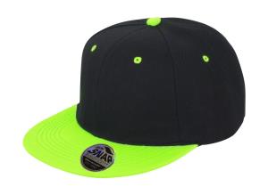 6 panelová šiltovka s rovným šiltom Bronx Original, 171 Black/Lime